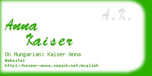 anna kaiser business card